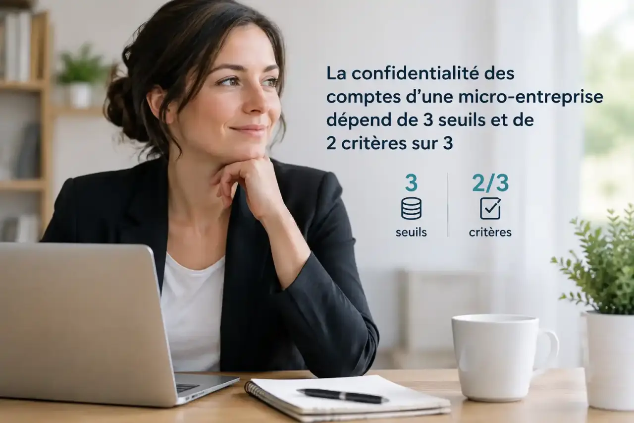 La confidentialité des comptes d’une micro-entreprise dépend de 3 seuils et de 2 critères sur 3