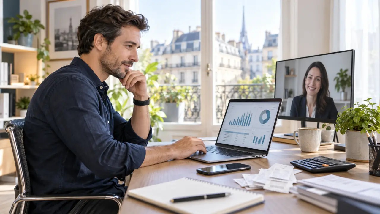 Dirigeant consultant un tableau de trésorerie sur une tablette